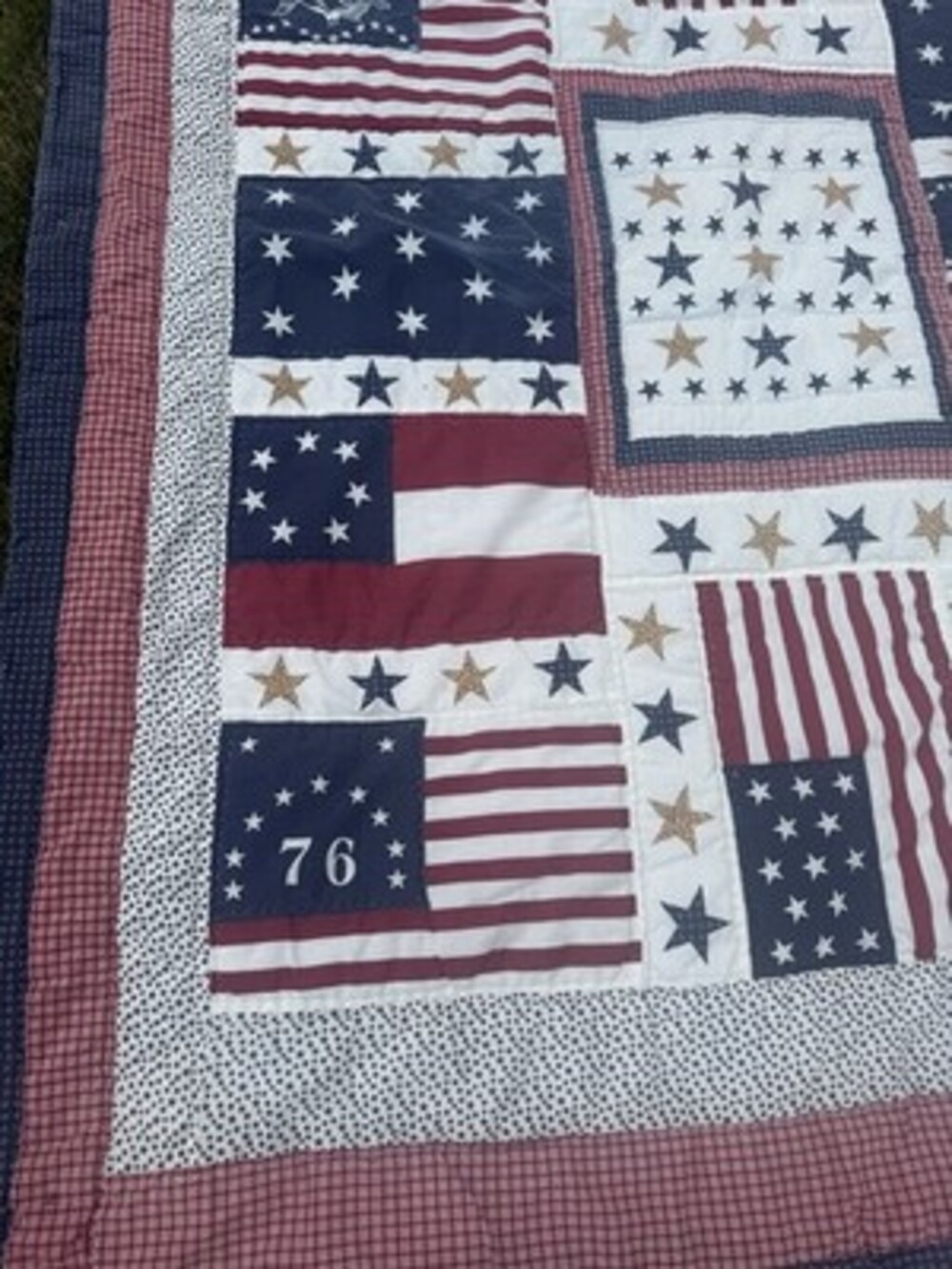 MCM  American Flag Eagle Patchwork Quilt  65”x48” - Picture 10 of 15